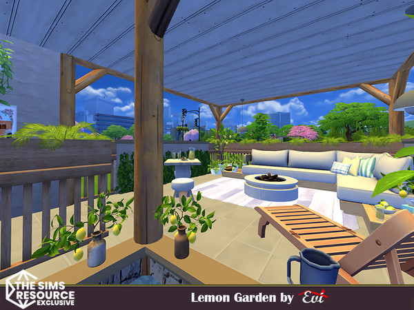 Sims 4 — The lemon Garden by evi — A quiet place for meditation but also for copying the hot summer nights . Just attach