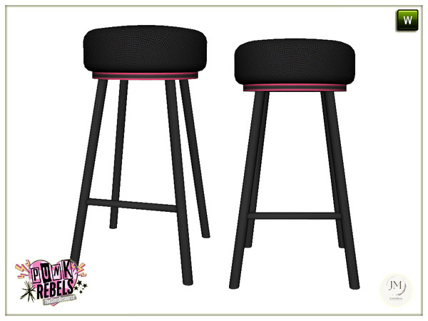 Sims 4 — Rulka Punk Rebels barstool by jomsims — turns your interior into a true punk style beauty salon.