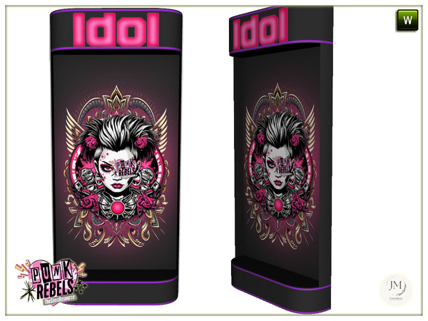 Sims 4 — Rulka Punk Rebels wall deco1 by jomsims — turns your interior into a true punk style beauty salon.