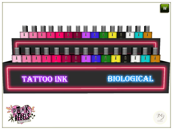 Sims 4 — Rulka Punk Rebels tattoo ink by jomsims — turns your interior into a true punk style beauty salon.