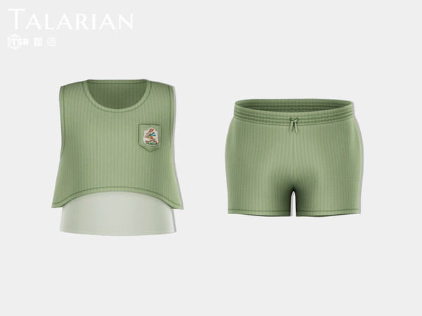Sims 4 — Talarian_Omar_Top_TSR[Todd].package by talarian — Toddler sleeveless cropped athletic top with patch detail