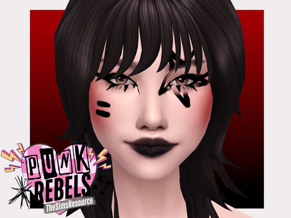 Sims 4 — Punk Rebels Punk Facepaint by Sagittariah — base game compatible, 4 swatches, properly tagged, enabled for all