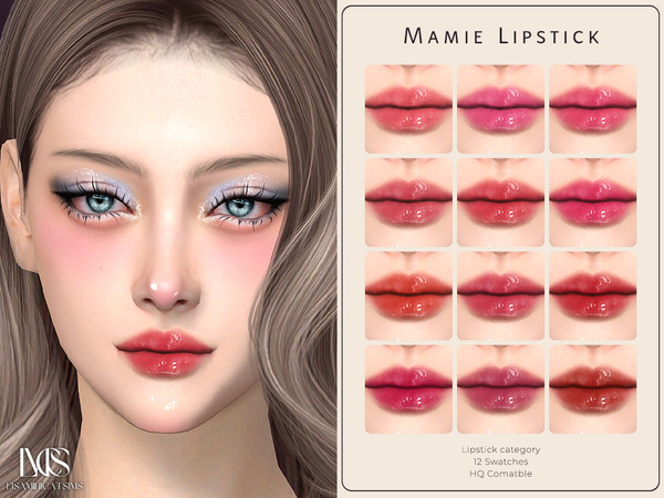 Sims 4 — Mamie Lipstick by Lisaminicatsims — -Lipstick category -HQ comatble -12 swatches