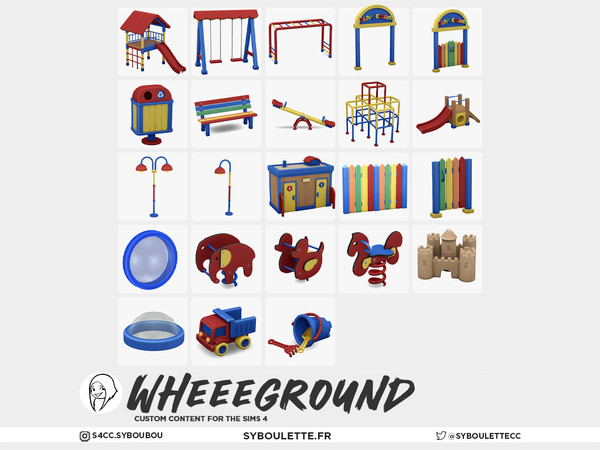 Sims 4 — Wheeeground - Public Bathroom by Syboubou — Get ready for endless fun with Wheeeground, a custom content set