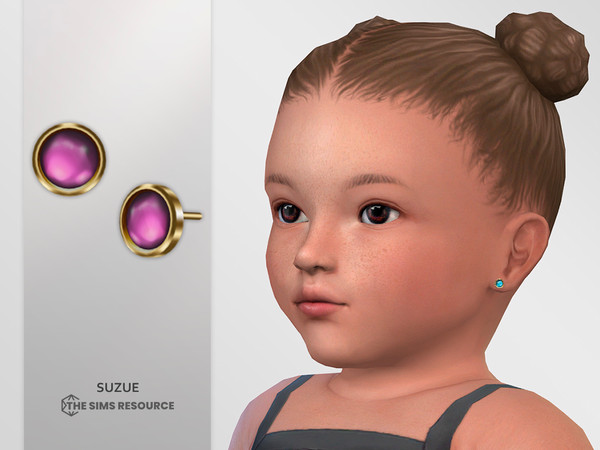 Sims 4 — Veda Earrings Infant by Suzue — New Mesh (Suzue)