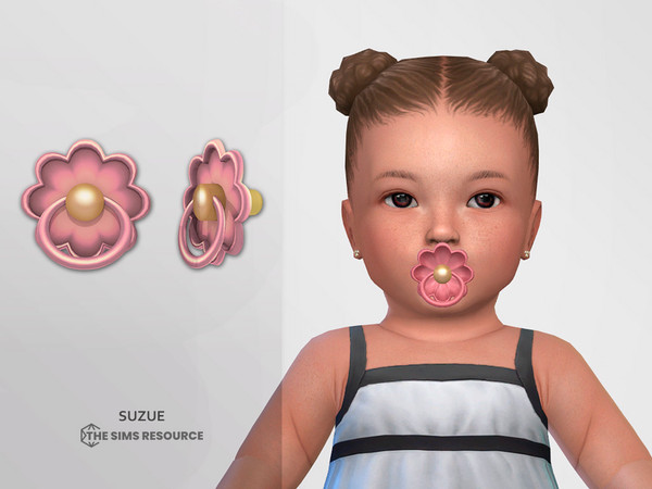 Sims 4 — Flower Pacifier Infant by Suzue — New Mesh (Suzue)