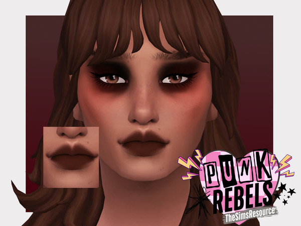 Sims 4 — Punk Rebels Grunge Lipstick by Sagittariah — base game compatible, 10 swatches, properly tagged, enabled for all