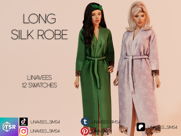 Sims 4 — ANAYA - LONG SILK ROBE by linavees — New Mesh