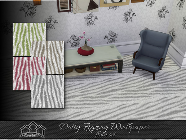 Sims 4 — Dotty Zigzag Wallpaper floor set by Emerald — Create a stress free environment you will enjoy everyday with