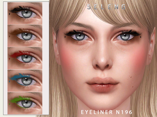 Sims 4 — Eyeliner N196 by Seleng — The eyeliner-eyelash has 21 colours and HQ compatible.