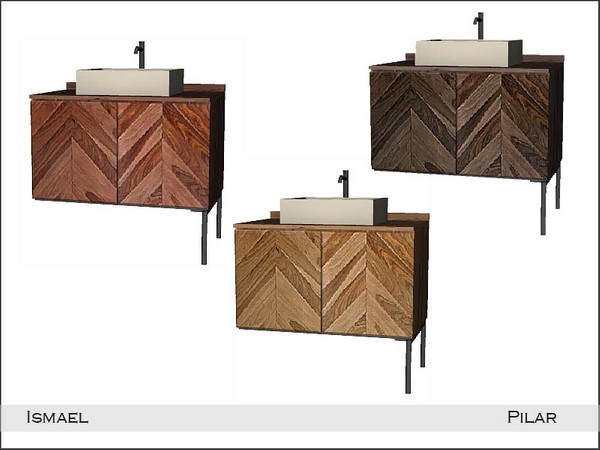 Sims 4 — Pilar Ismael Sink2 by Pilar — Bathroom furniture in exotic woods