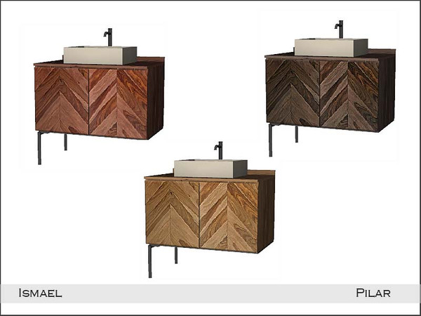 Sims 4 — Pilar Ismael Sink3 by Pilar — Bathroom furniture in exotic woods