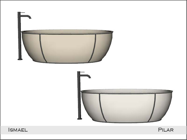 Sims 4 — Pilar Ismael Tub by Pilar — Bathroom furniture in exotic woods