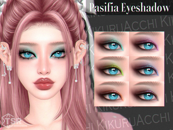 Sims 4 — Pasifia Eyeshadow by Kikuruacchi — - It is suitable for Female and Male. ( Teen to Elder ) - 6 swatches - HQ