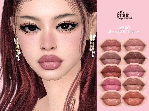 Sims 4 — IMF Dolores Lipstick N.652 by IzzieMcFire — Dolores Lipstick N.652 contains 10 colors in hq texture. Standalone