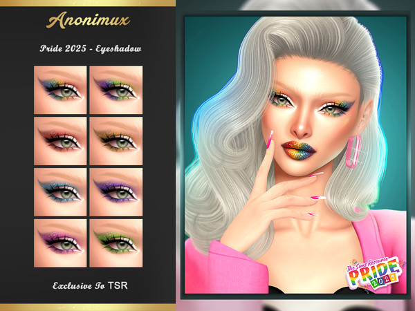 Sims 4 — PRIDE 2025 - Eyeshadow by Anonimux_Simmer — - 8 Swatches