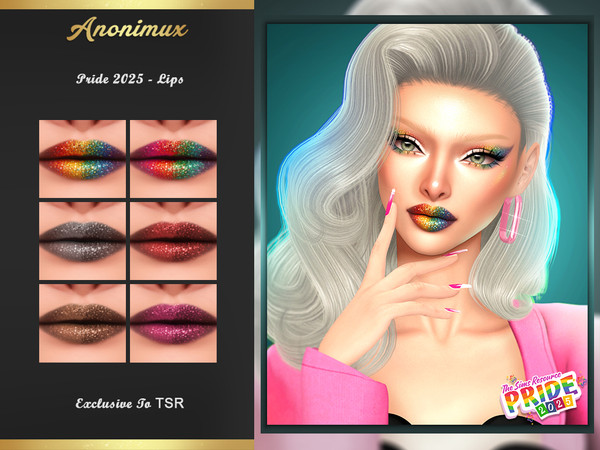 Sims 4 — PRIDE 2025 - Lips by Anonimux_Simmer — - 6 Swatches