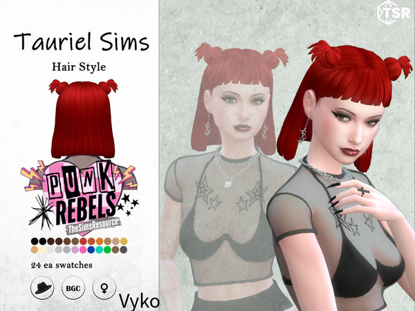 Sims 4 — Vyko-Hairtsyle by taurielsims — All lods