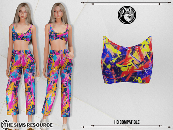 Sims 4 — Lucie Set Top by ForLima — 4 Colors