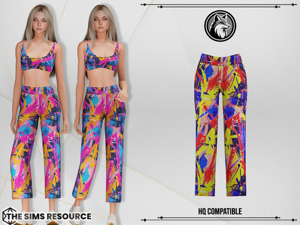 Sims 4 — Lucie Set Pants by ForLima — 4 Colors