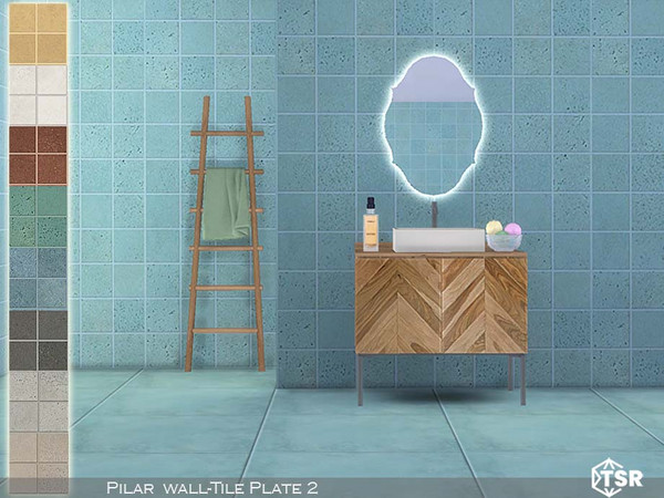 Sims 4 — Wall Tile Plate2 by Pilar — Tiles ideal for bathrooms and kitchens, try combining them