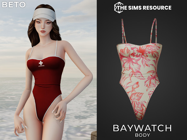 Sims 4 — Baywatch (Body) by Beto_ae0 — Women's lifeguard swimsuit, enjoy it