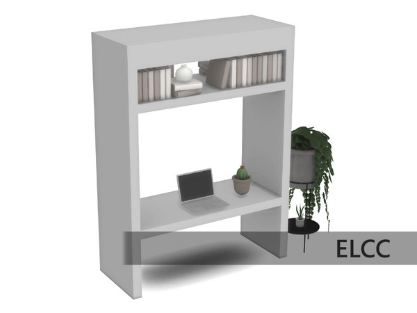 Sims 4 — The Quiet Corner Study Desk by ELCC — The Quiet Corner A library set that has modern & vintage looking