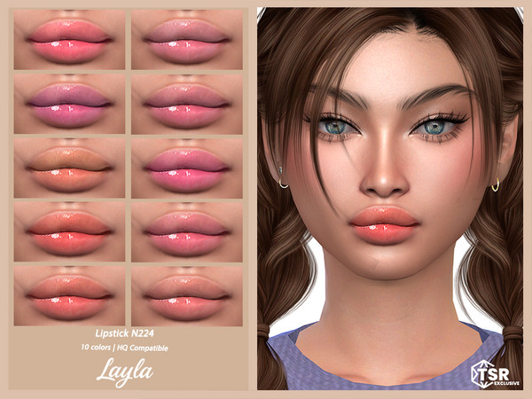 Sims 4 — Lipstick N224 by Layla — Previews were made using HQ Mod