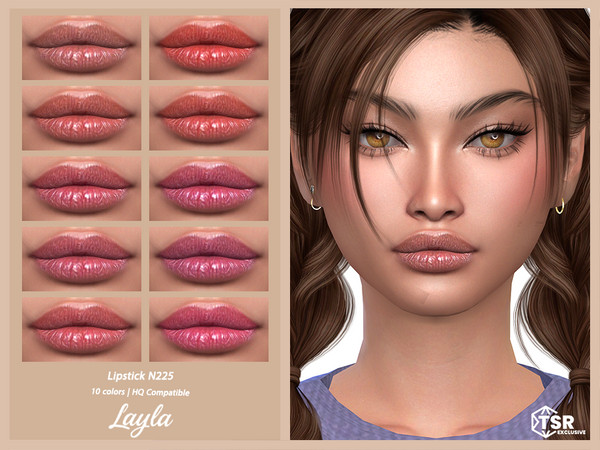 Sims 4 — Lipstick N225 by Layla — Previews were made using HQ Mod
