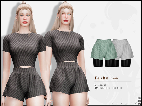 Sims 4 — Tasha SET - Shorts by _ironik_ — -5 Colors