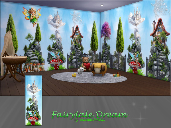 Sims 4 — Fairytale Dream.package by matomibotaki — Fairytale children's wallpapers to dream and let your imagination run