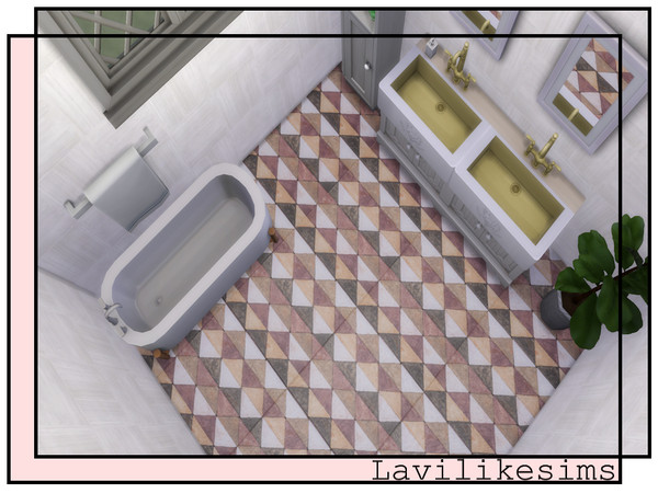 Sims 4 — Aztec Stone Floor by lavilikesims — 3 floor tiles both consisting of aztec-esque patterns in 4 colours each