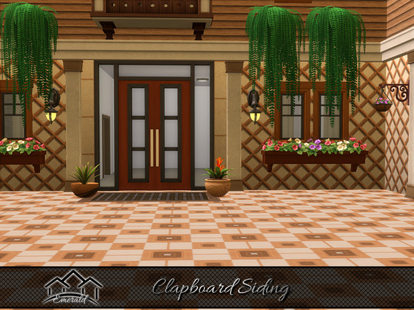 Sims 4 — Clapboard Siding 6 by Emerald — Modern accent wall are perfectly eye catching in your exterior home.