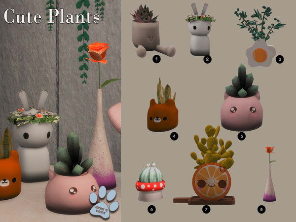 Sims 4 — Cute Plants by siomisvault — I have to haha I needed cute plant pots so I made like many of them and decided to