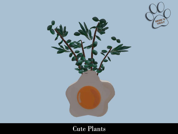 Sims 4 — Cute Plants - Egg Vase by siomisvault — I have to haha I needed cute plant pots so I made like many of them and
