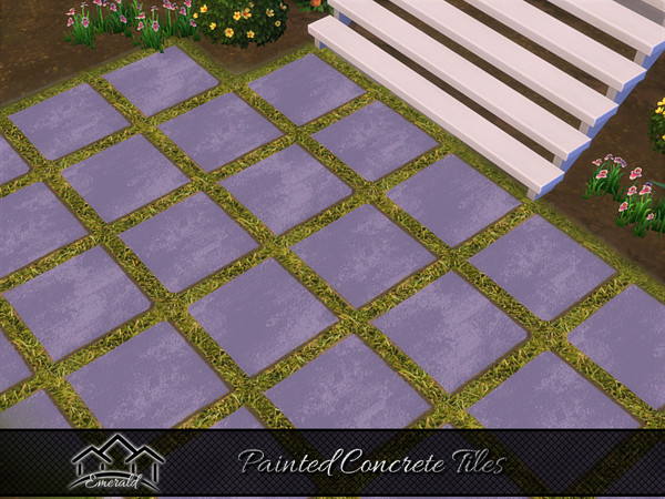 Sims 4 — Painted Concrete Tiles 5 by Emerald — Painted Concrete Tiles to create a more intricate and elaborate path.