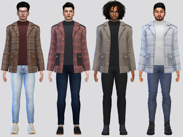 Sims 4 — Epaulette Button Jacket by McLayneSims — TSR EXCLUSIVE