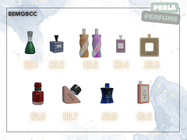 Sims 4 — [SCC] Perla Set Perfume No.4 by semoscc — A perfume collection of 9