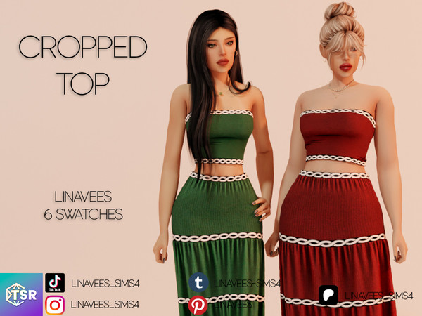 Sims 4 — ASTRID - CROPPED TOP by linavees — New Mesh