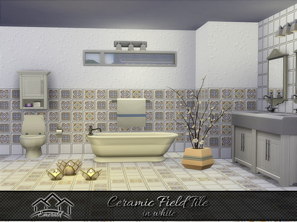 Sims 4 — Ceramic Field Tile in white 4 by Emerald — Timeless inviting ceramic field tiles with durability and beauty.