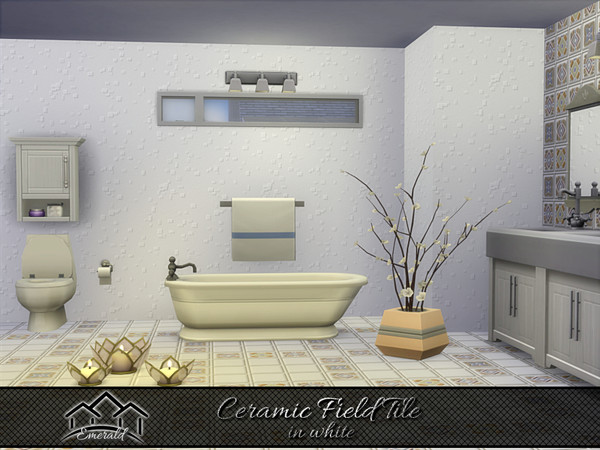 Sims 4 — Ceramic Field Tile in white 6 by Emerald — Timeless inviting ceramic field tiles with durability and beauty.