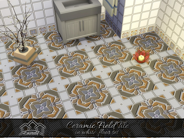 Sims 4 — Ceramic Field Tile in white floor 2 by Emerald — Timeless inviting ceramic field tiles with durability and