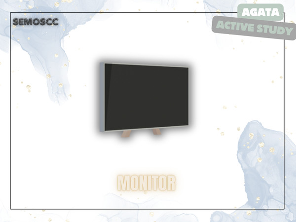 Sims 4 — [SCC] Agata Monitor (decor) by semoscc — Elevated non-functional desk