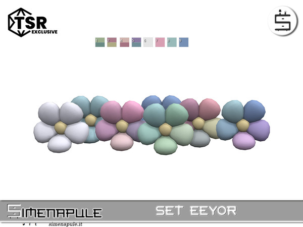 Sims 4 — [SeN4] Set Eeyor - Flower Pink by Simenapule — Set Eeyor Set Eeyor Set Eeyor