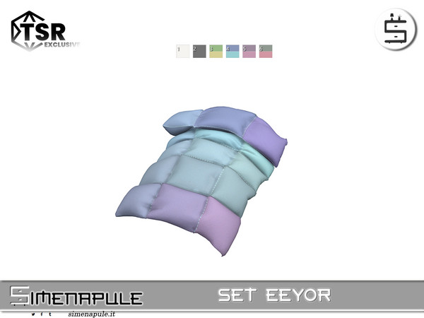 Sims 4 — [SeN4] Set Eeyor - Single Bed Comforter by Simenapule — Set Eeyor Set Eeyor Set Eeyor