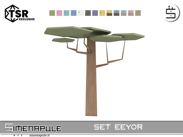 Sims 4 — [SeN4] Set Eeyor - Tree Deco by Simenapule — Set Eeyor Set Eeyor Set Eeyor