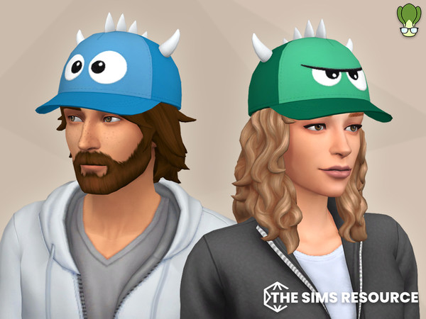 Sims 4 — Lil Monster Cap by kapakijo — Unisex baseball cap decorated with cartoon monster decoration.