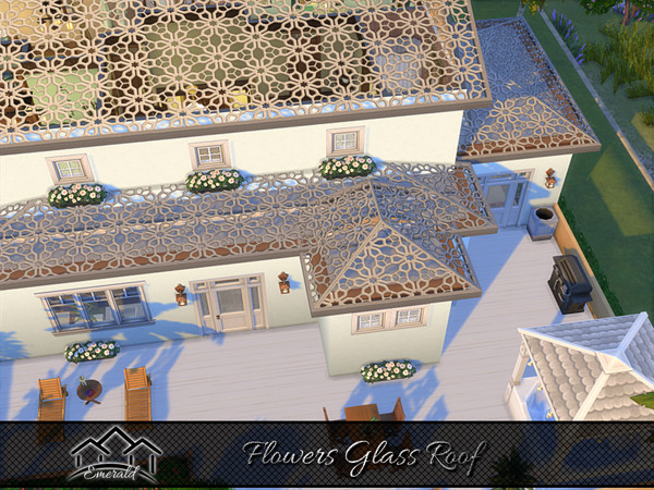 Sims 4 — Flowers Glass Roof 1 by Emerald — Flowers glass roof is suitable for shopping malls, flower shop and gazebo.