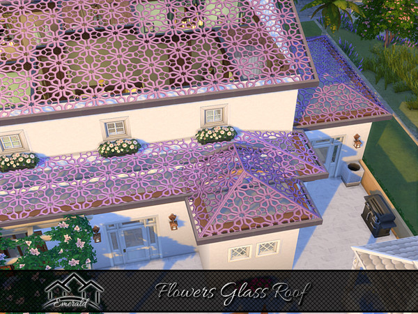 Sims 4 — Flowers Glass Roof 2 by Emerald — Flowers glass roof is suitable for shopping malls, flower shop and gazebo.
