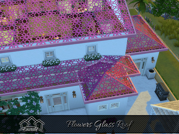 Sims 4 — Flowers Glass Roof 3 by Emerald — Flowers glass roof is suitable for shopping malls, flower shop and gazebo.